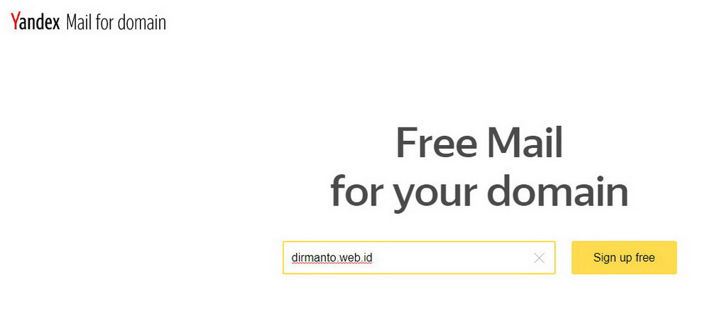 Layanan Yandex untuk Mail Domain
