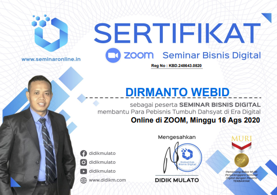 Seminar Online Kelas Bisnis Digital