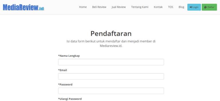Cara Mendaftar di Situs Promosi Mediareview