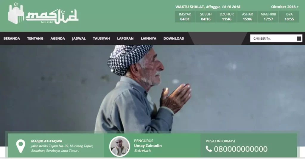 Tema Desain Website Masjid Gratis